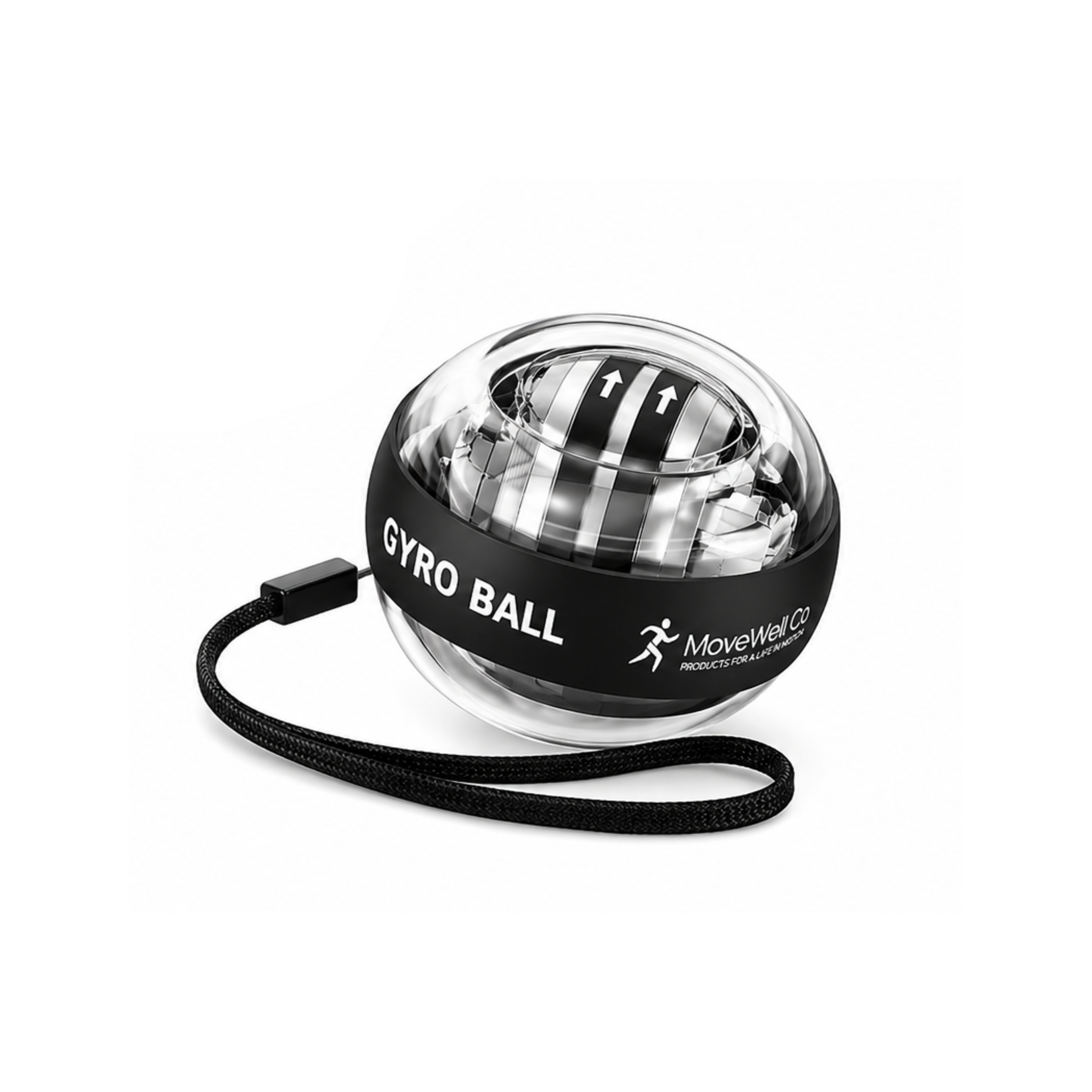 MoveWell Co Gyro Ball Wrist Strengthener – Auto-Start Hand Exerciser, Grip Strength Trainer, Forearm & Finger Strengthening Device, Self-Powered Resistance Ball
