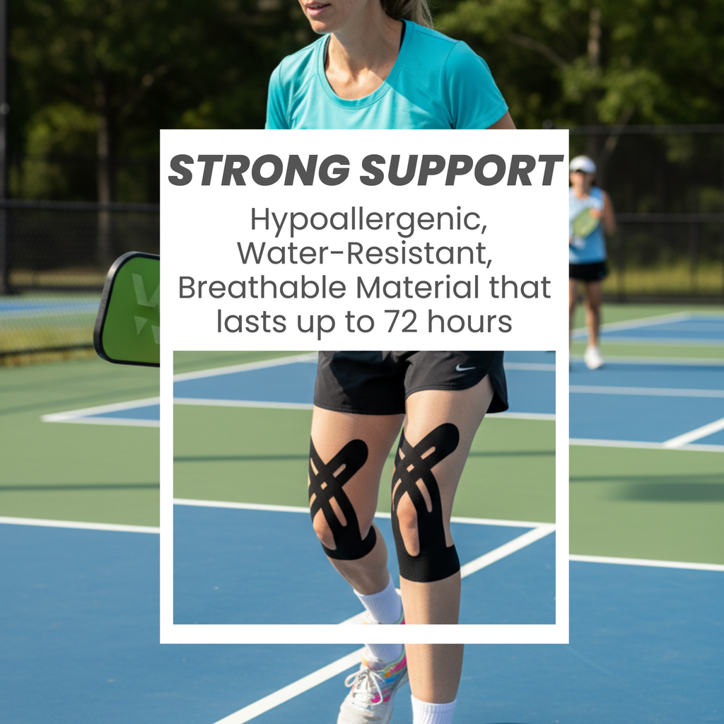 MoveWell Co Precut Kinesiology Tape for Knee Support, 12 Pack