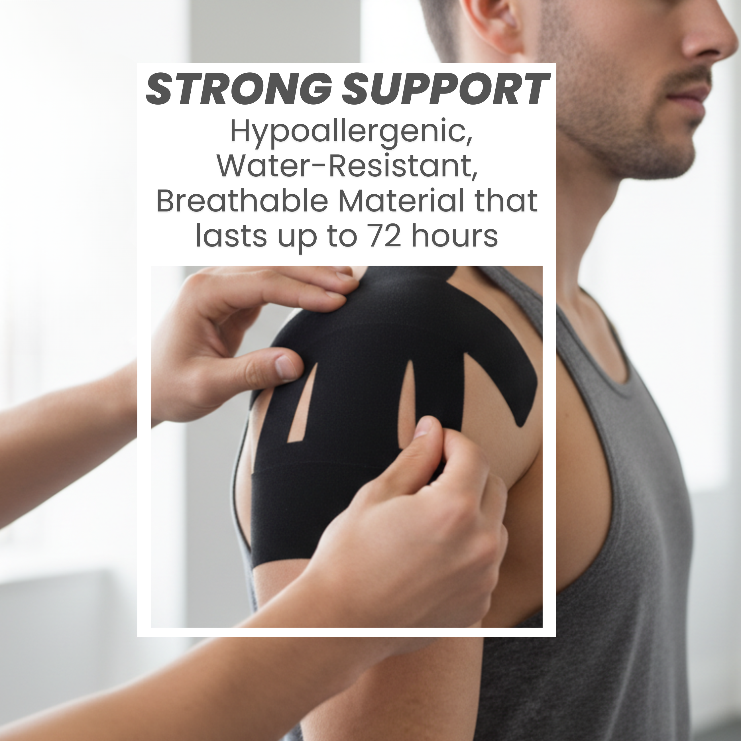 Tape N Go Precut Kinesiology Tape for Shoulder Support, 12 Pack