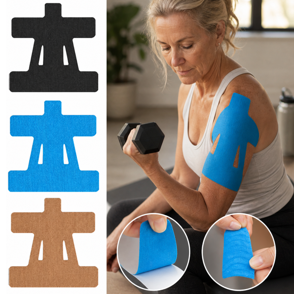Tape N Go Precut Kinesiology Tape for Shoulder Support, 12 Pack