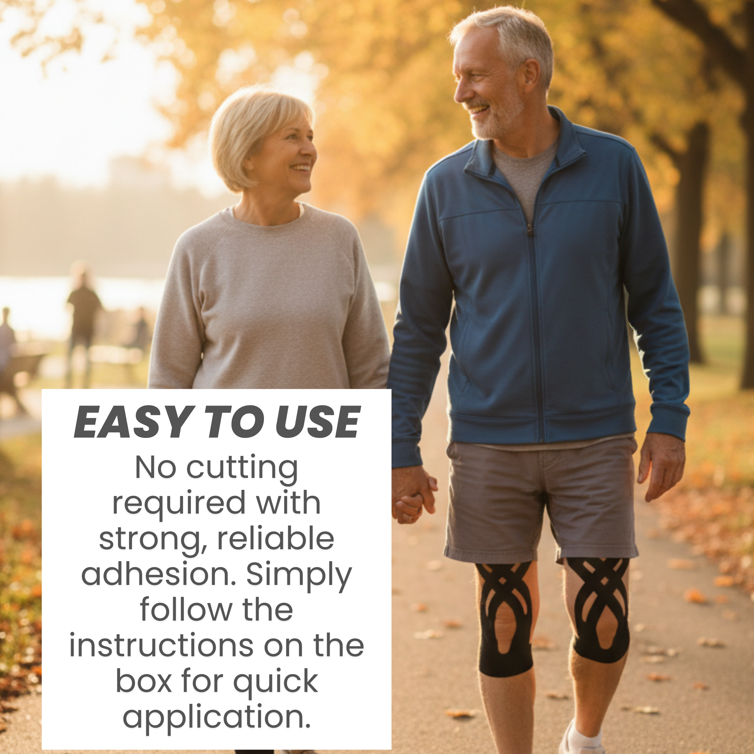 MoveWell Co Precut Kinesiology Tape for Knee Support, 12 Pack