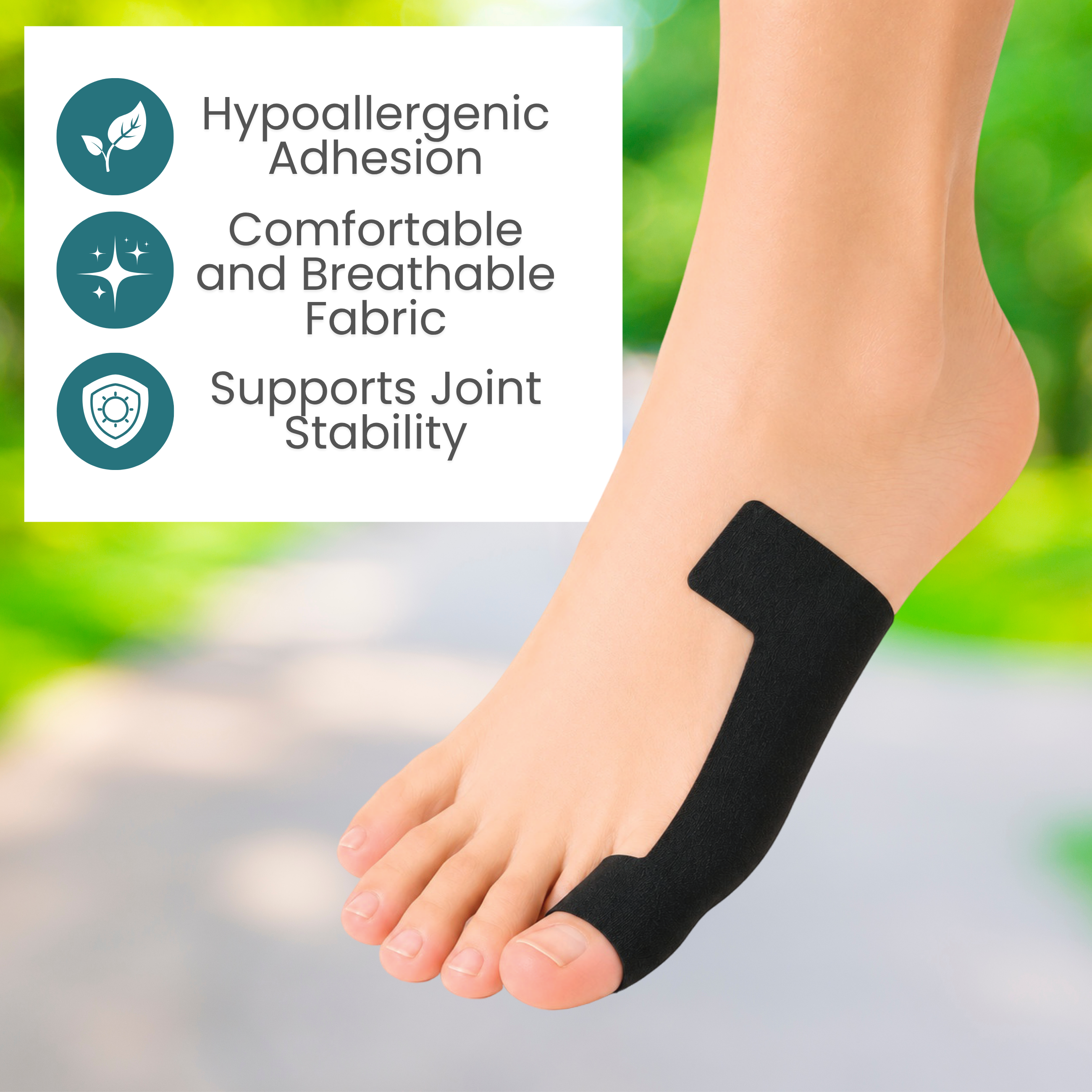 Tape N Go Precut Kinesiology Tape for Bunions & Big Toe Corrector, 12 Pack