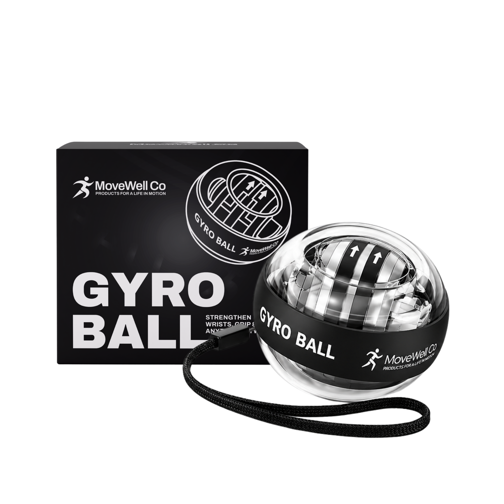 MoveWell Co Gyro Ball Wrist Strengthener – Auto-Start Hand Exerciser, Grip Strength Trainer, Forearm & Finger Strengthening Device, Self-Powered Resistance Ball