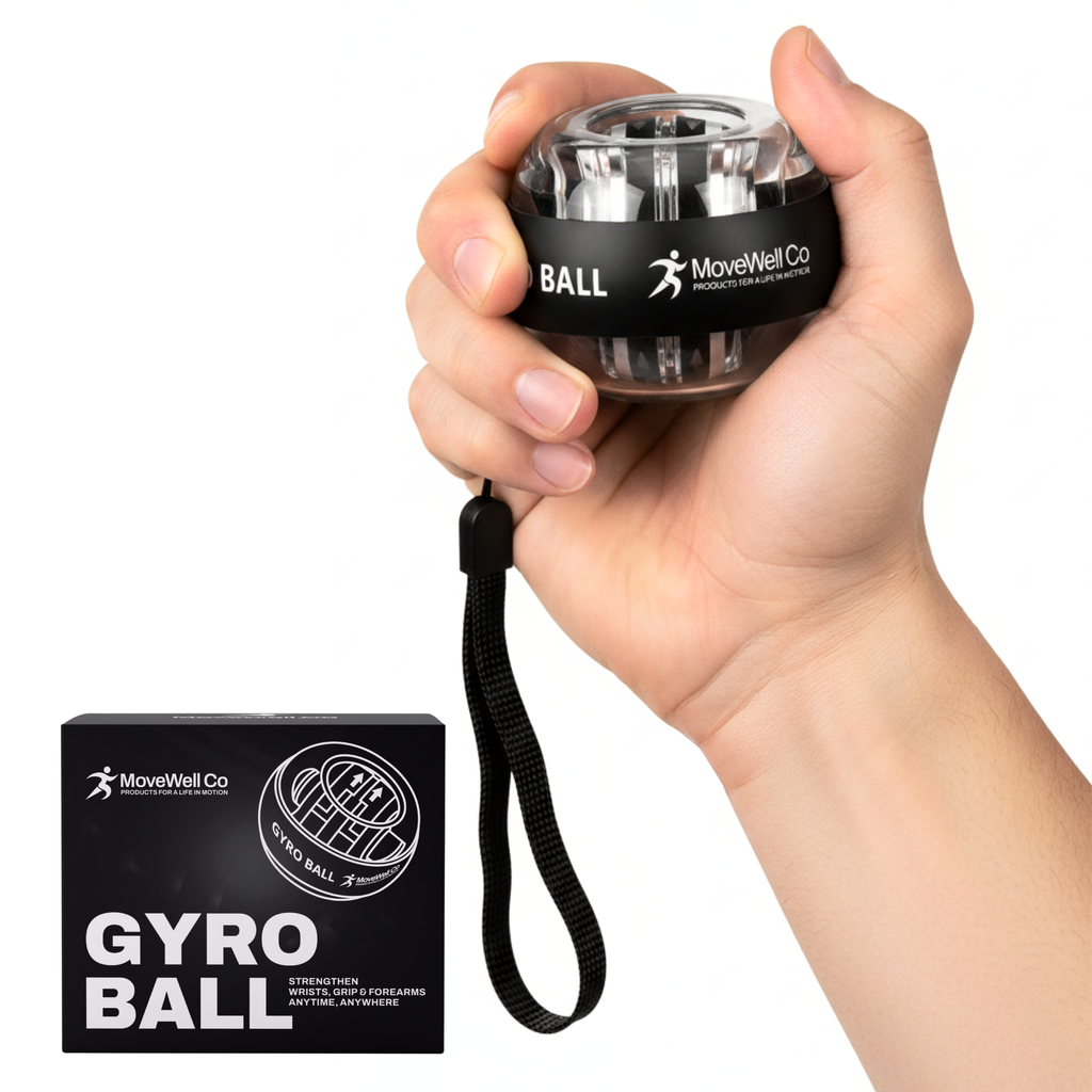 MoveWell Co Gyro Ball Wrist Strengthener – Auto-Start Hand Exerciser, Grip Strength Trainer, Forearm & Finger Strengthening Device, Self-Powered Resistance Ball