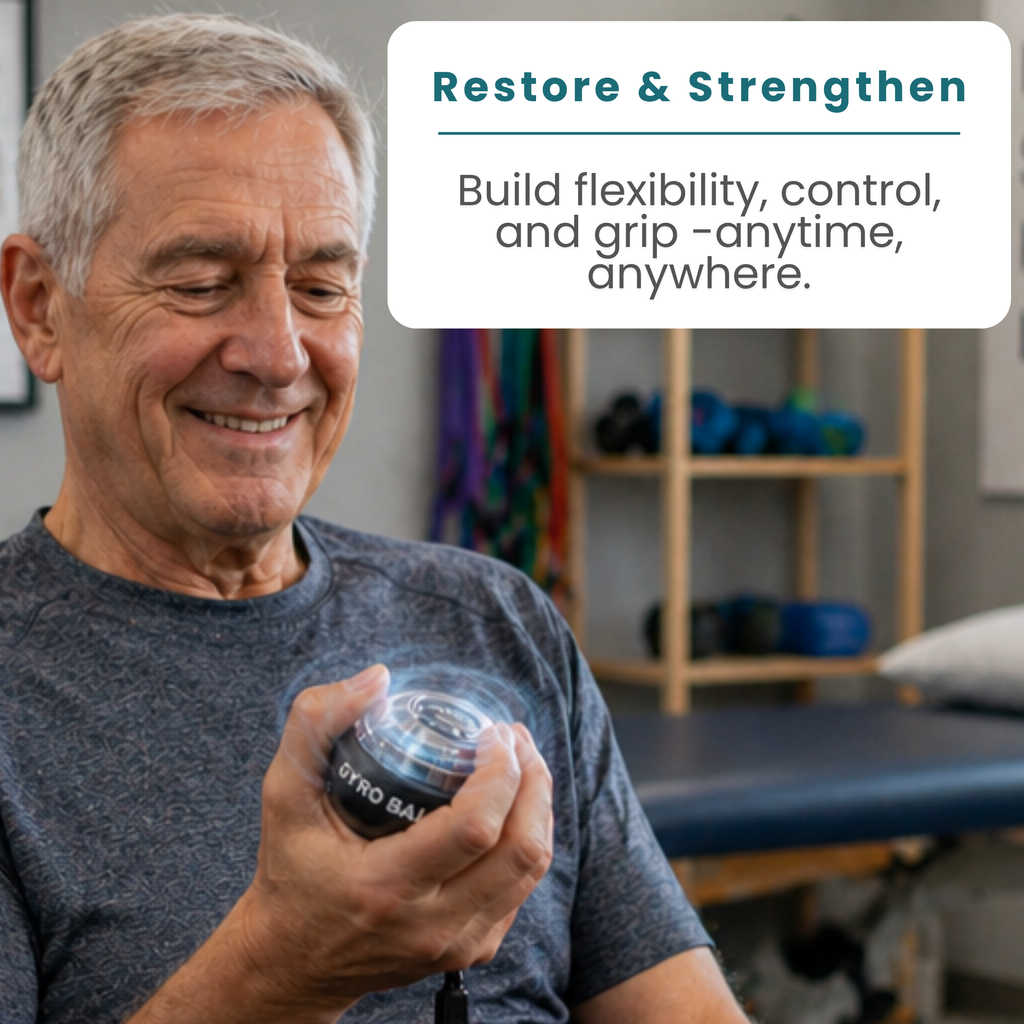 MoveWell Co Gyro Ball Wrist Strengthener – Auto-Start Hand Exerciser, Grip Strength Trainer, Forearm & Finger Strengthening Device, Self-Powered Resistance Ball
