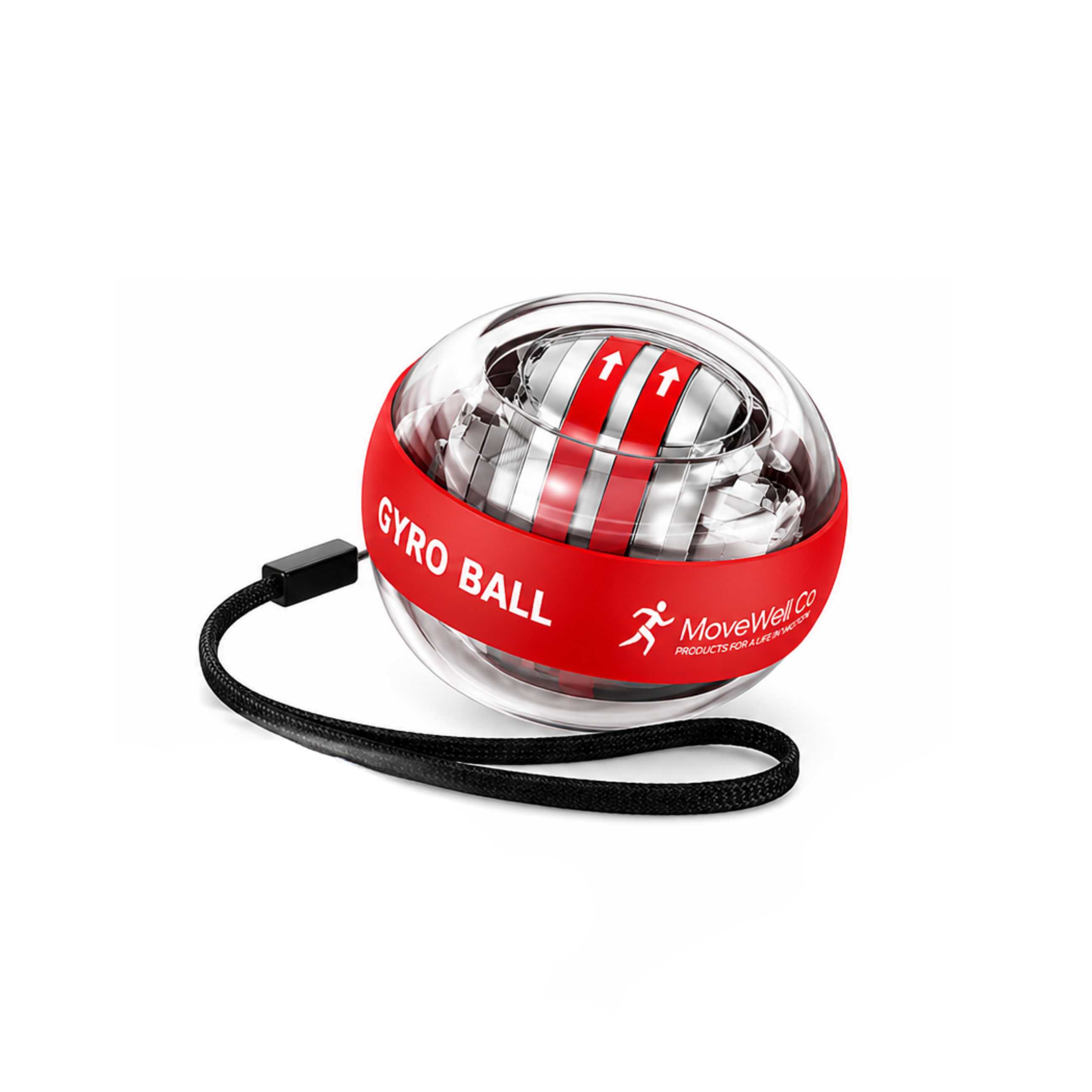 MoveWell Co Gyro Ball Wrist Strengthener – Auto-Start Hand Exerciser, Grip Strength Trainer, Forearm & Finger Strengthening Device, Self-Powered Resistance Ball