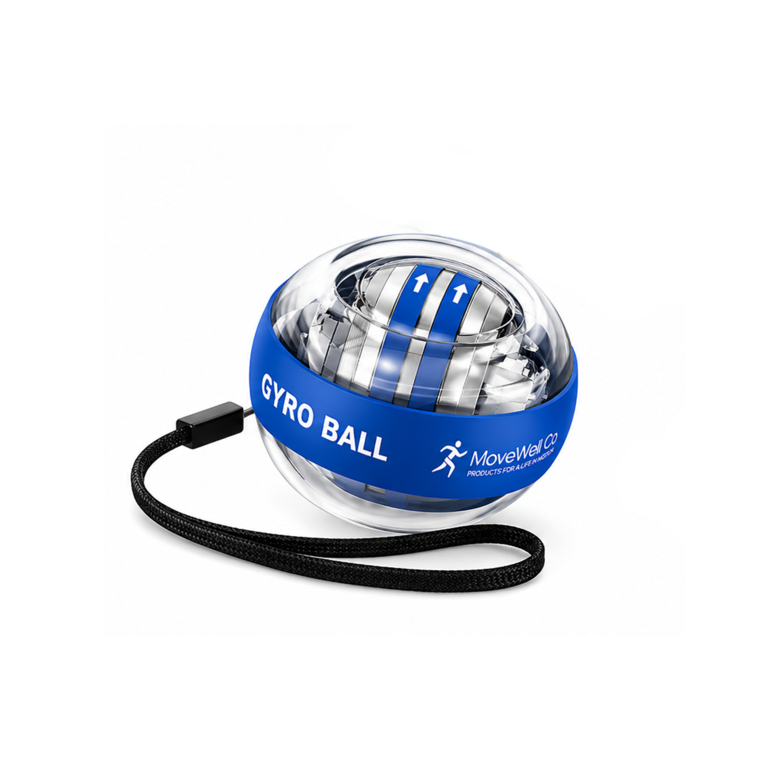 MoveWell Co Gyro Ball Wrist Strengthener – Auto-Start Hand Exerciser, Grip Strength Trainer, Forearm & Finger Strengthening Device, Self-Powered Resistance Ball