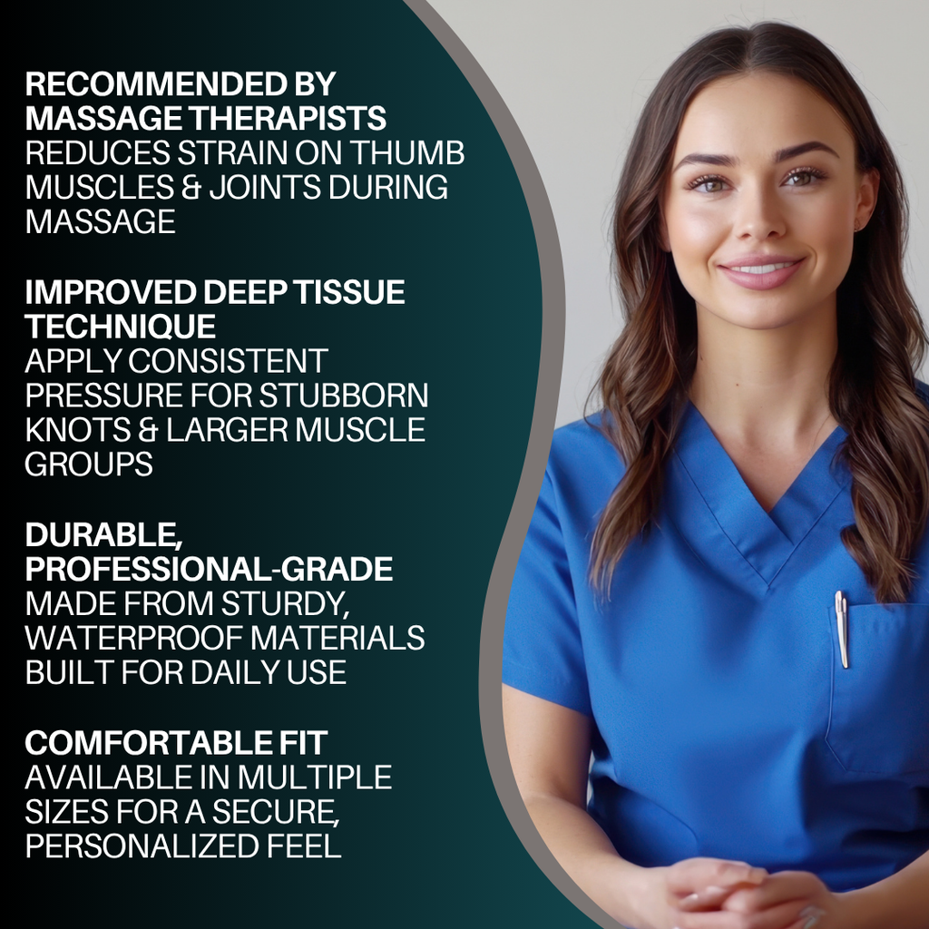 Thumbsavers Advance Massage Tool for Deep Tissue and Trigger Point Massage – Thumb and Joint Support for Massage Therapists, Chiropractors and Physical Therapists with Improved Venting and Sensitive Tip – Hand Protection Aid (Available in Small and Large)