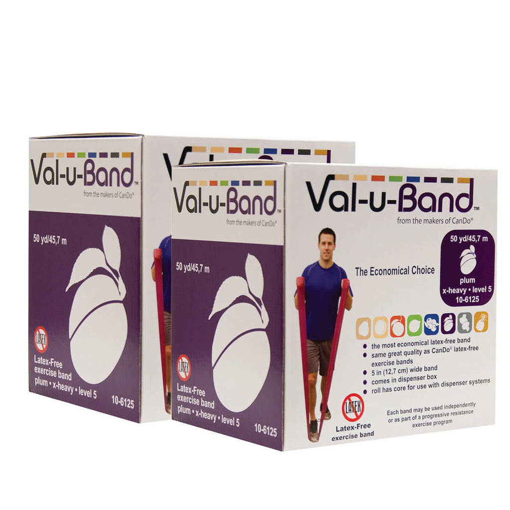 Val U Band Latex Free Exercise Bands - 5 Foot Strips, 50 & 100 Yard Rolls - CanDo