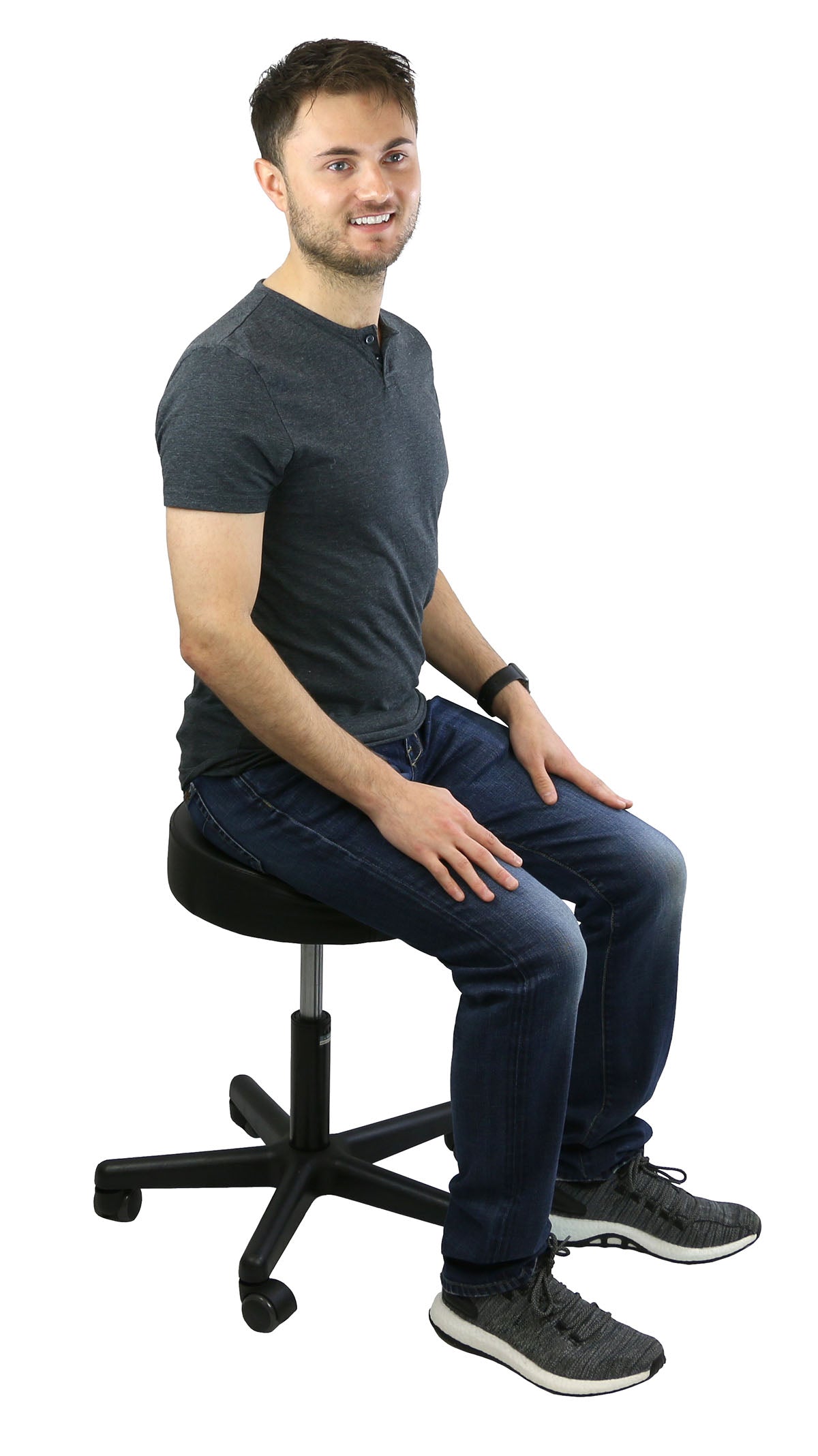 CanDo Pneumatic Rolling Swivel Stool - With/Without Backrest