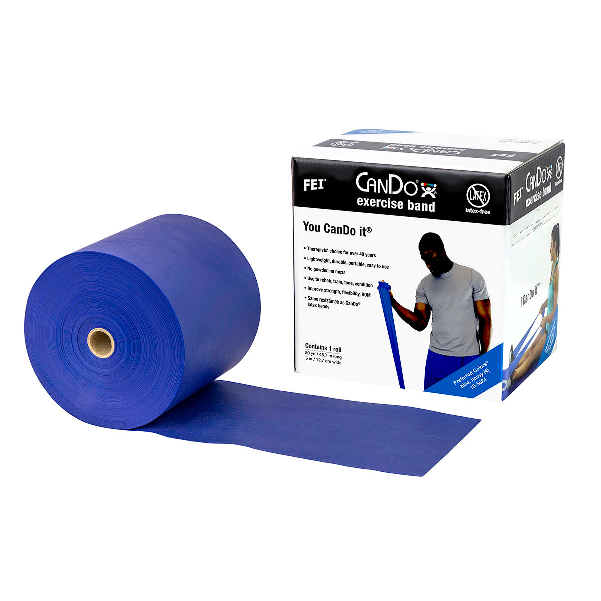 Latex Free Exercise Bands - 50 Yard Rolls - CanDo