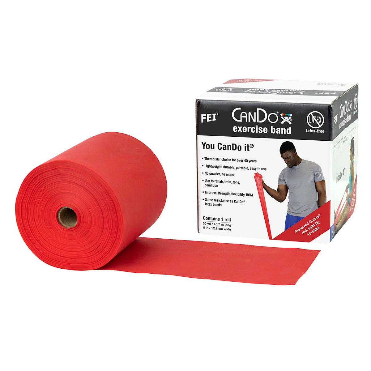 Latex Free Exercise Bands - 50 Yard Rolls - CanDo