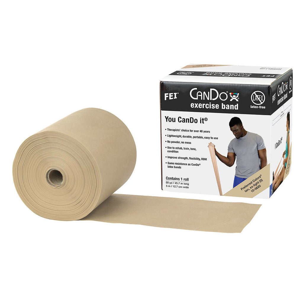 Latex Free Exercise Bands - 25 50 & 100 Yard Rolls - CanDo