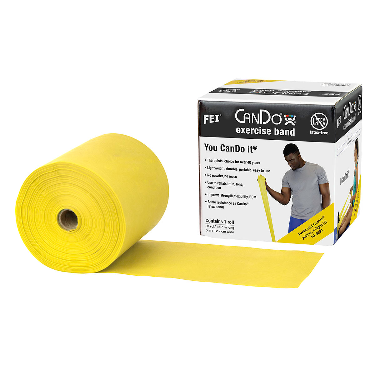 Latex Free Exercise Bands - 50 Yard Rolls - CanDo