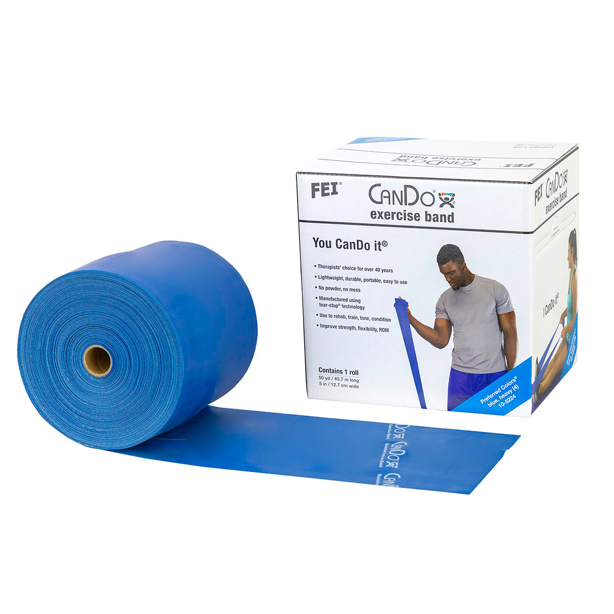 Low Powder Exercise Bands - 25 50 & 100 Yard Rolls - CanDo