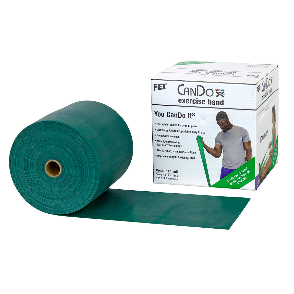 Low Powder Exercise Bands - 25 50 & 100 Yard Rolls - CanDo