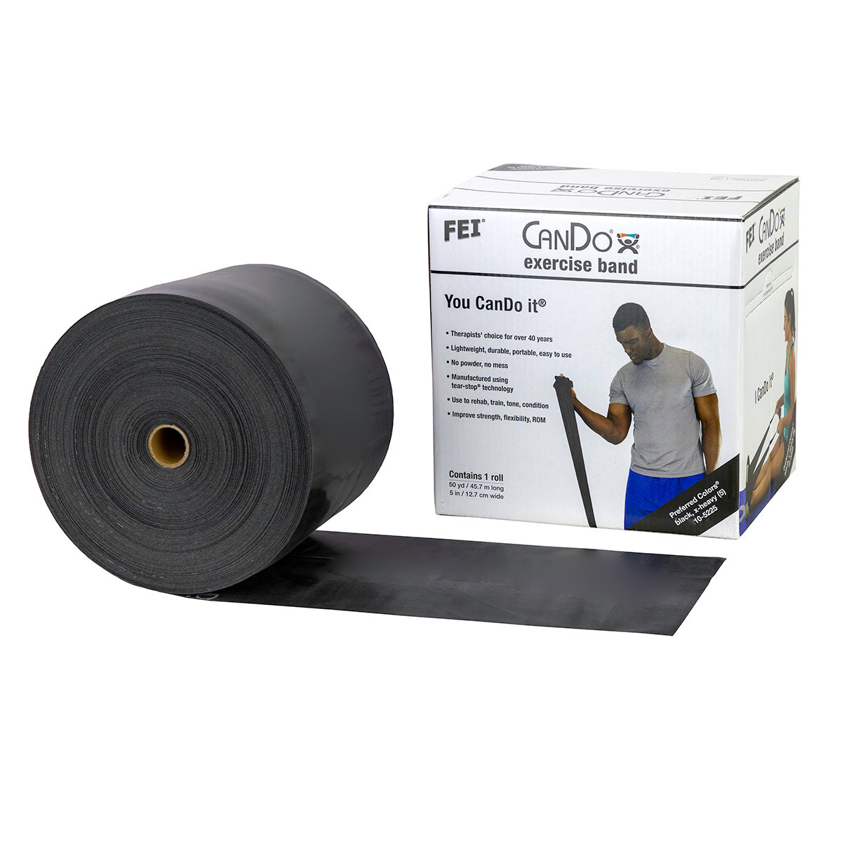 Low Powder Exercise Bands - 25 50 & 100 Yard Rolls - CanDo