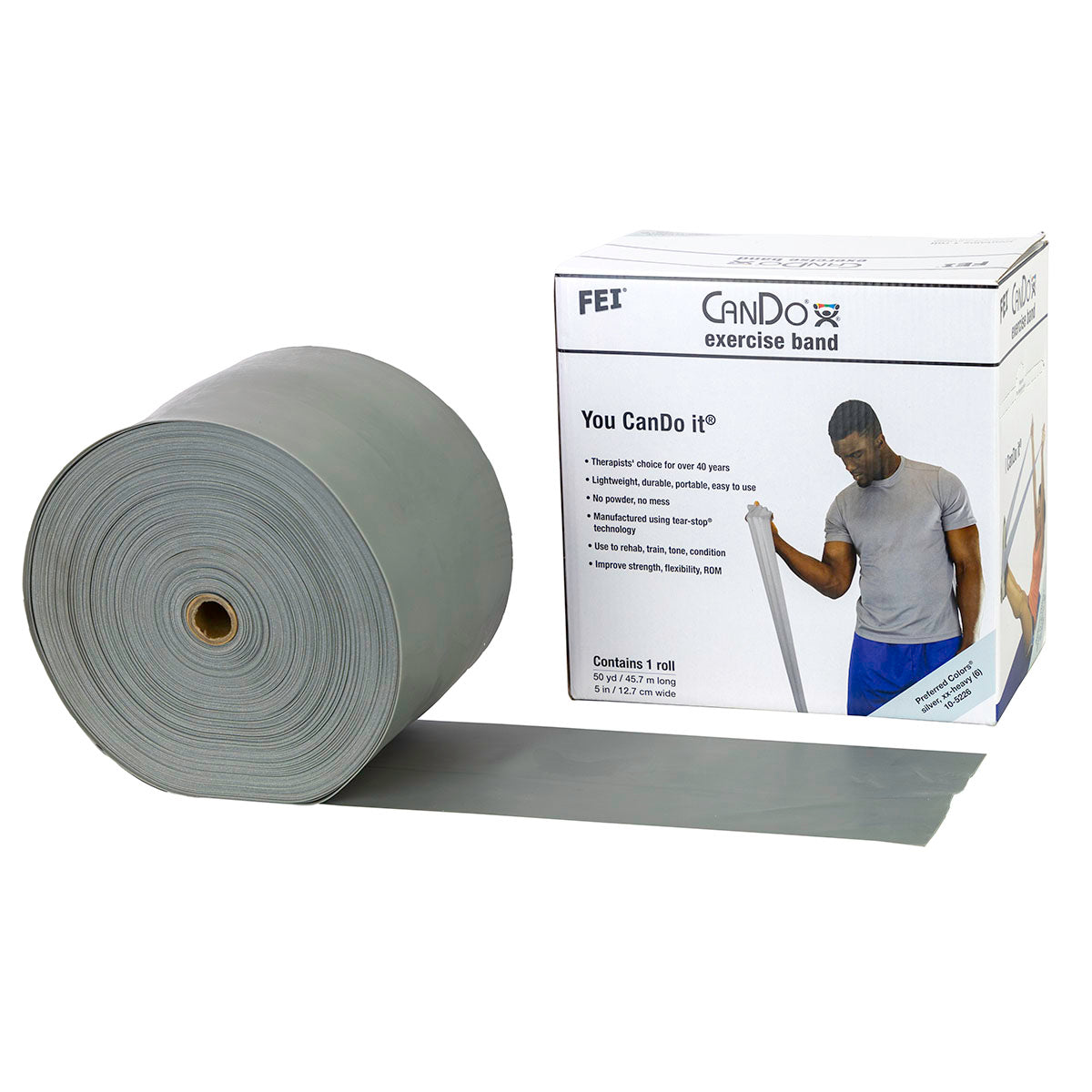 Low Powder Exercise Bands - 25 50 & 100 Yard Rolls - CanDo