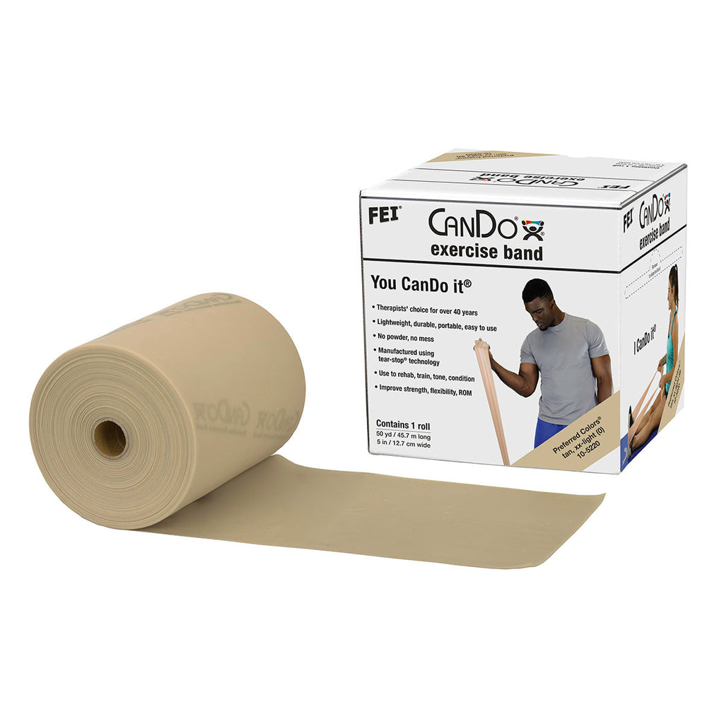 Low Powder Exercise Bands - 25 50 & 100 Yard Rolls - CanDo