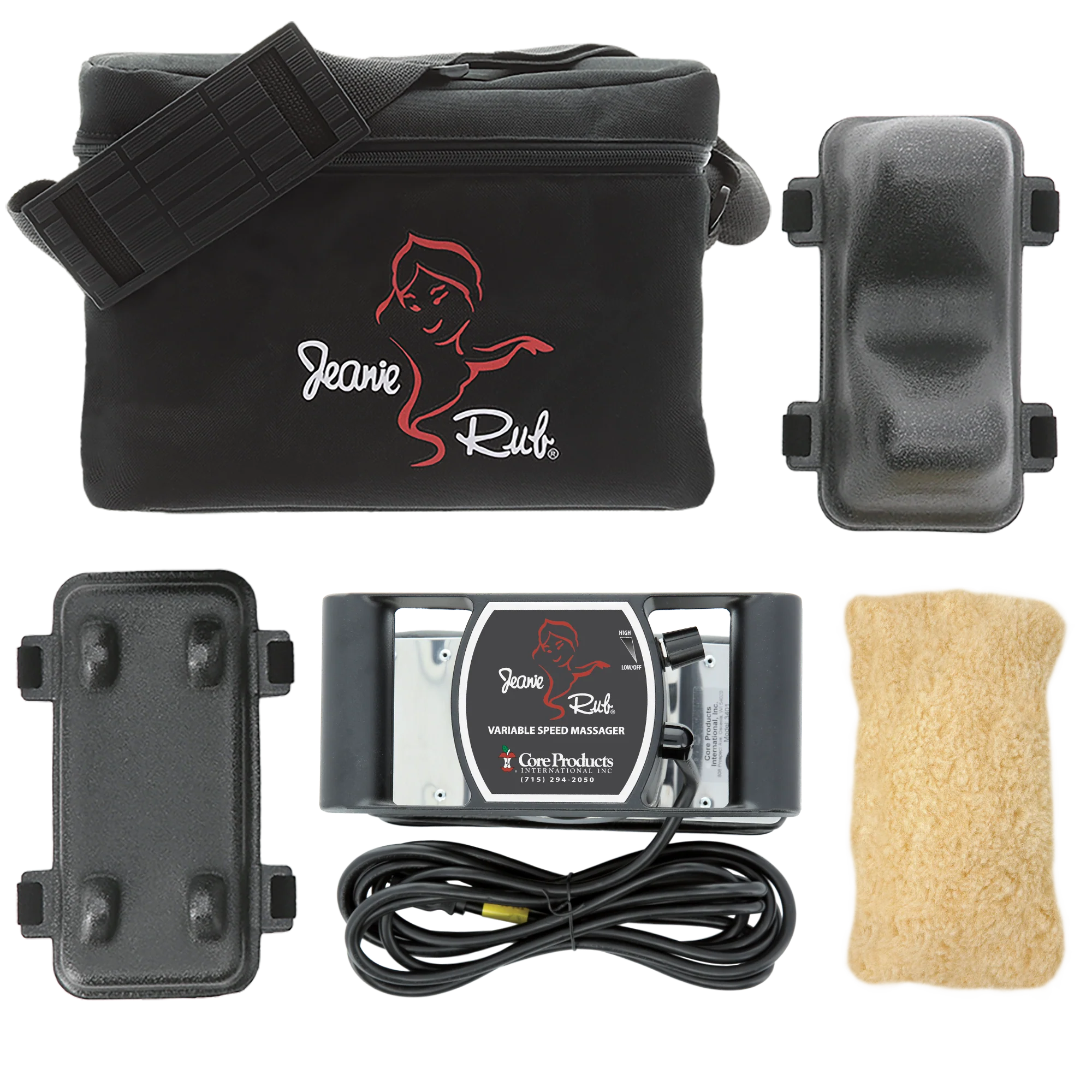 Jeanie Rub massager and accessories. 