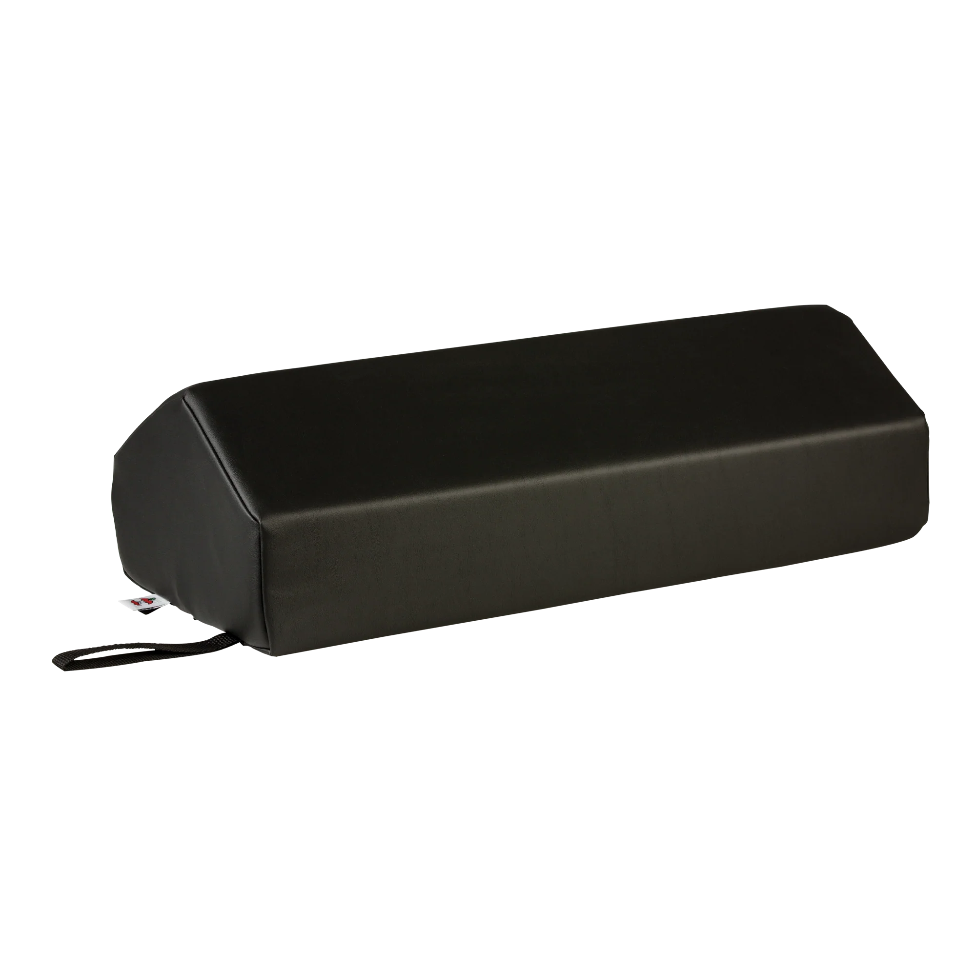 Black rectangular knee bolster on a white background