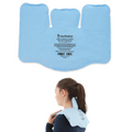 Blue Core Products hot cold pack with a person using it on their shoulder against a white background