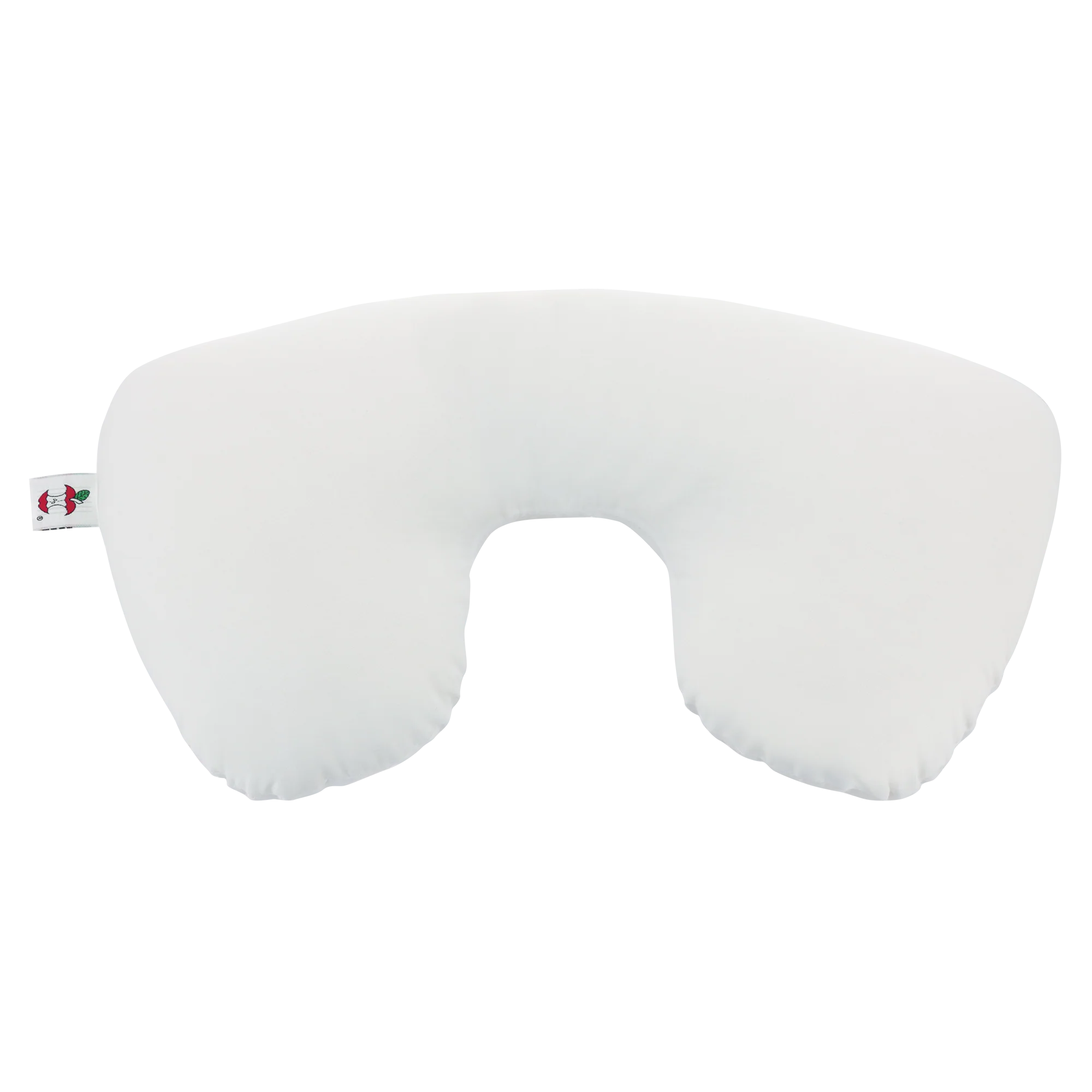 White U-shaped travel core cervical pillow on a white background